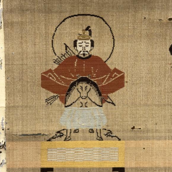 古龍會佛紋 錦 軸