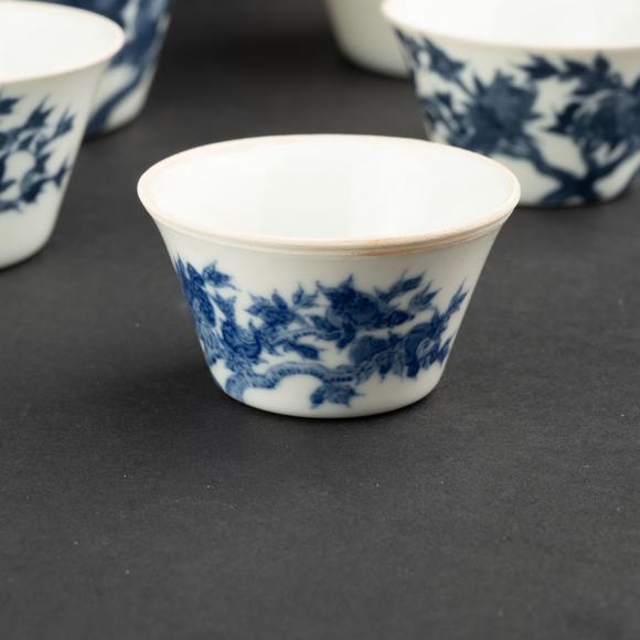 千峰會(huì)清 青花花卉茶盞十點(diǎn)