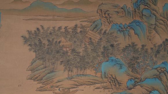 弘楊株式會(huì)社文徵明絹本山水圖畫手卷