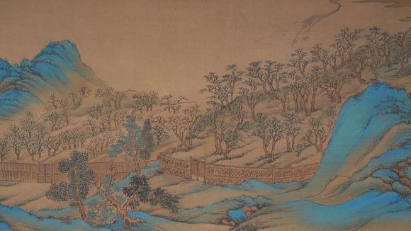 弘楊株式會(huì)社文徵明絹本山水圖畫手卷