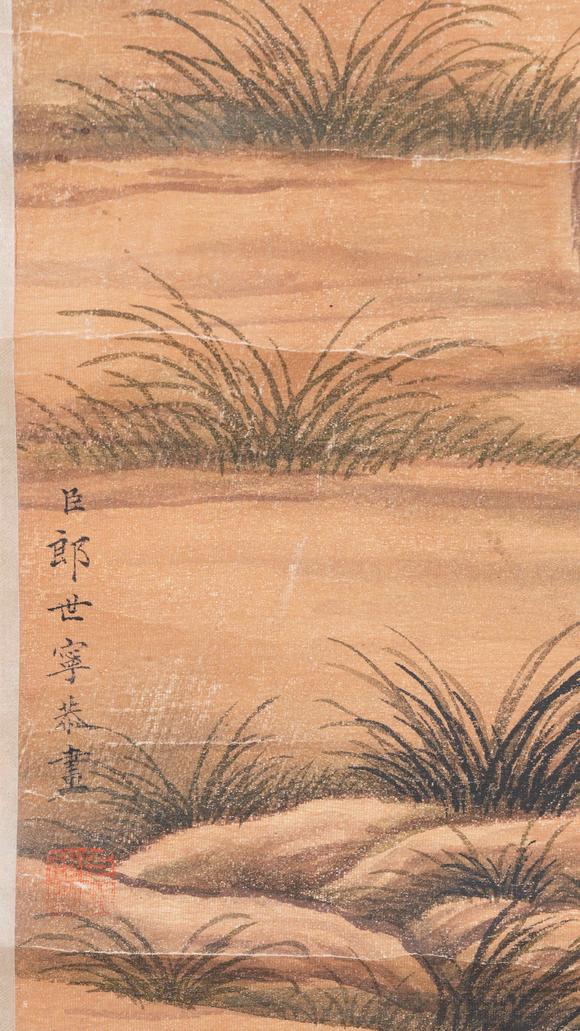弘楊株式會社郎世寧絹本駿馬圖畫