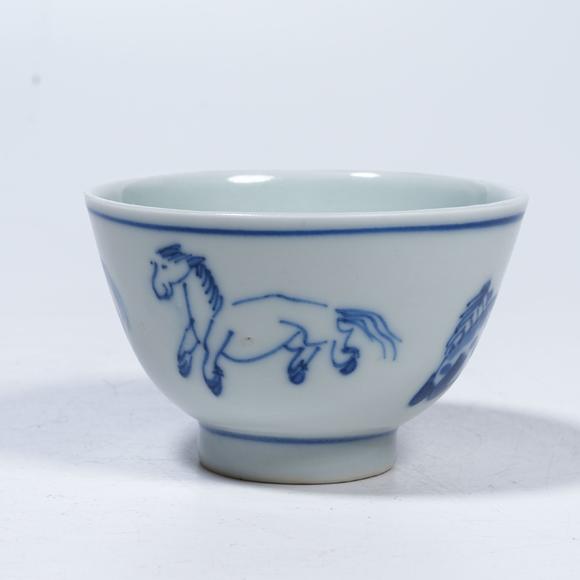 弘楊株式會(huì)社青花駿馬圖杯