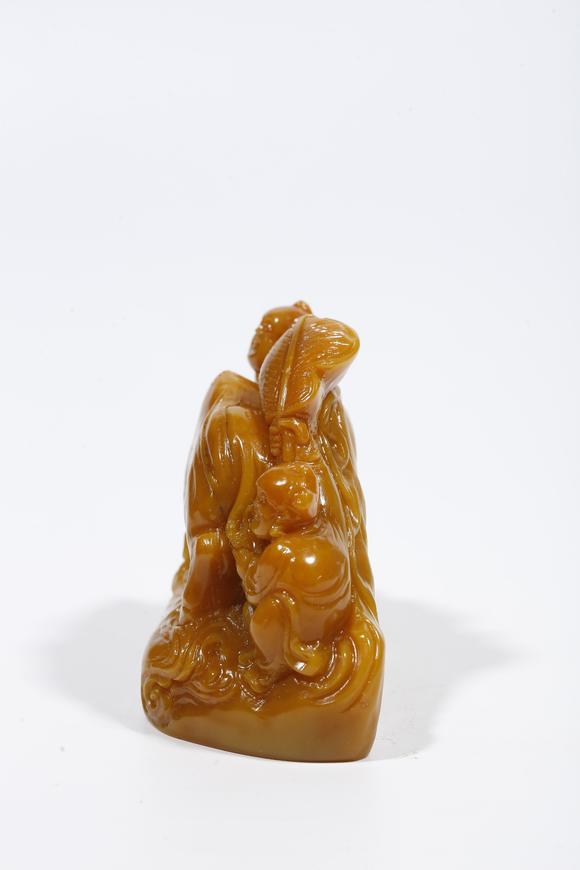 弘楊株式會(huì)社壽山田黃石雕童子牧牛鈕印章