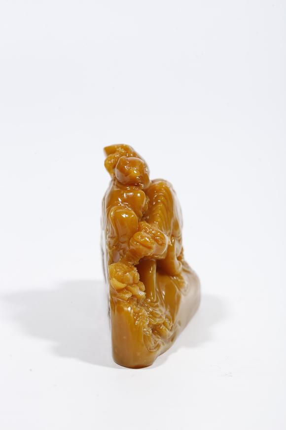 弘楊株式會(huì)社壽山田黃石雕童子牧牛鈕印章
