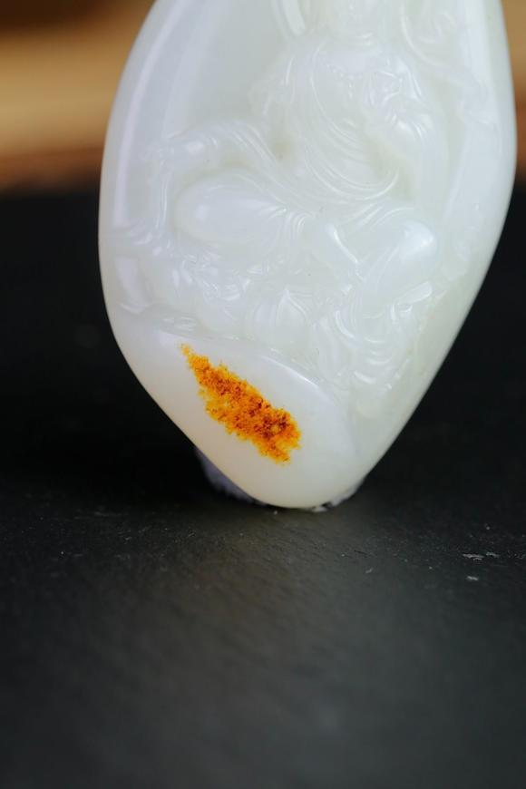 北京唐潮拍賣有限公司坐蓮觀音精品和田玉羊脂玉籽料掛件