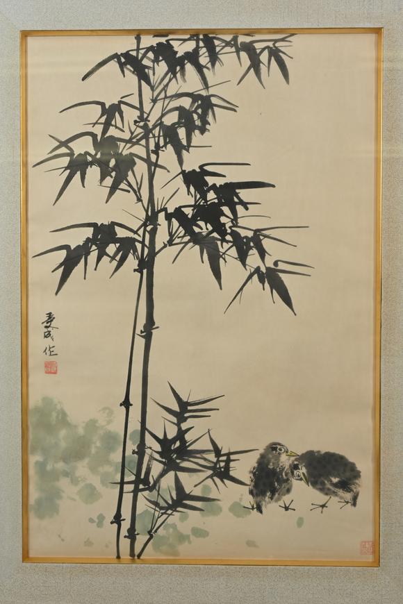 三杉美術(shù)邱受成 竹雀圖