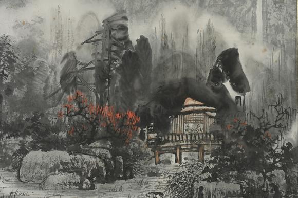 三杉美術(shù)周逢俊 山居圖