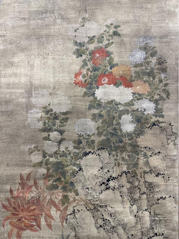 三杉美術(shù)惲壽平 壽石叢菊醉秋光