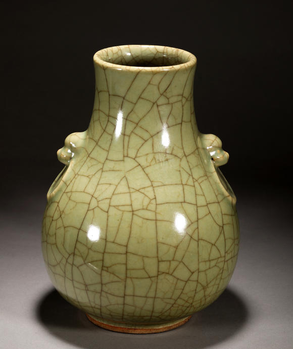 三杉美術(shù)清 哥釉獸耳尊