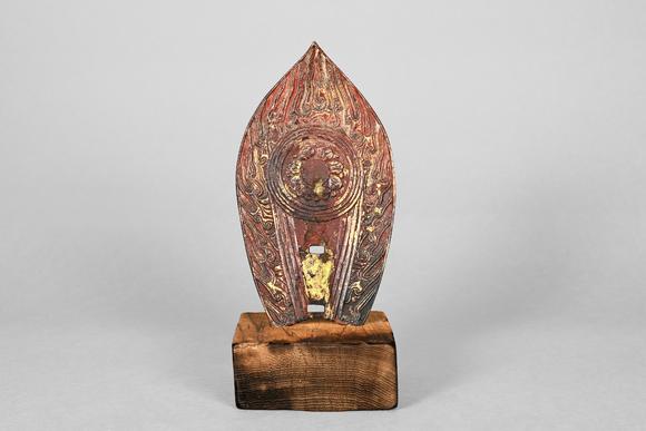 三杉美術銅漆金火焰紋佛光背光