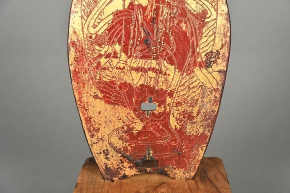 三杉美術(shù)銅漆金火焰紋佛光背光