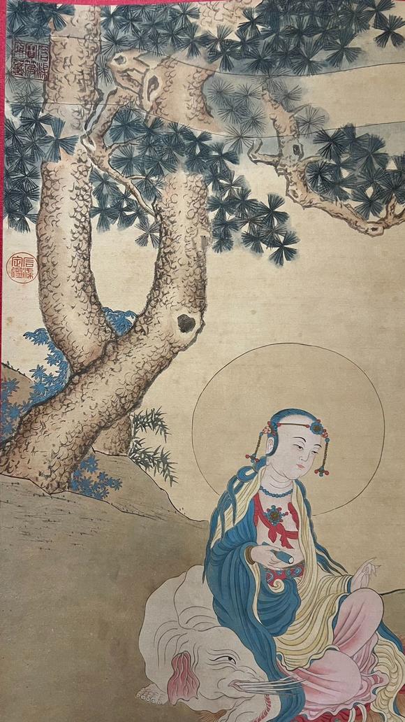蘭亭古美術(shù)オークション丁觀鵬 佛像 立軸絹本設(shè)色
