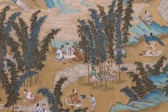 蘭亭古美術(shù)オークション張大千 蘭亭雅集圖 手卷紙本設(shè)色