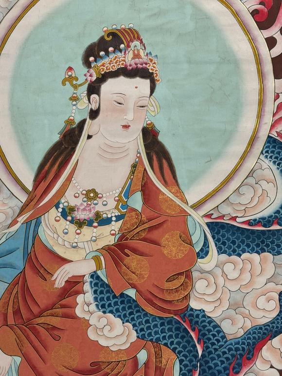 蘭亭古美術オークション張大千 群仙圖 立軸絹本設色