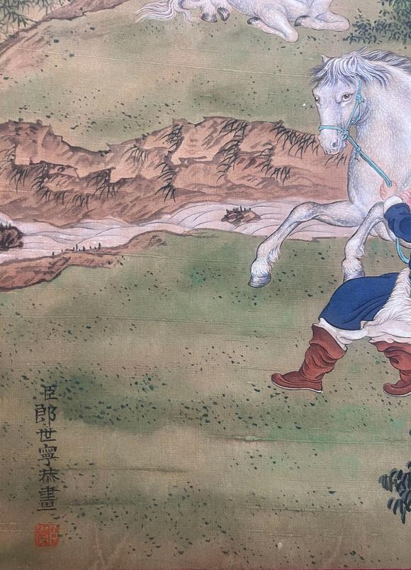 蘭亭古美術(shù)オークション郎世寧 馭馬圖 立軸絹本設(shè)色