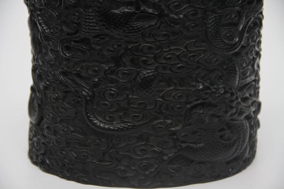 蘭亭古美術(shù)オークション清  紫檀龍紋筆筒