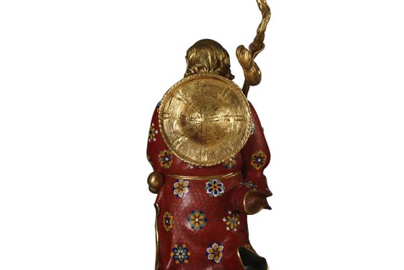 蘭亭古美術(shù)オークション清 銅景泰藍(lán)掐絲琺瑯達(dá)摩一葦渡江造像