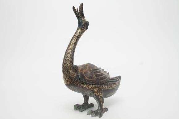 蘭亭古美術(shù)オークション漢代  銅錯(cuò)金鴨子