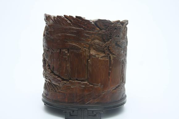 蘭亭古美術(shù)オークション清  竹根筆筒