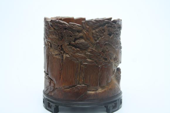 蘭亭古美術(shù)オークション清  竹根筆筒