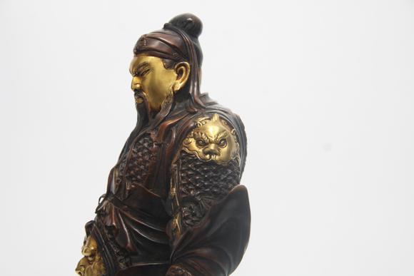 蘭亭古美術オークション明永樂  銅鎏金關公像