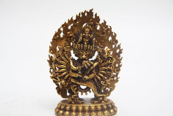 蘭亭古美術(shù)オークション明 銅鎏金大威德金剛