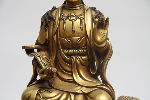 蘭亭古美術(shù)オークション明代  銅鎏金文殊菩薩