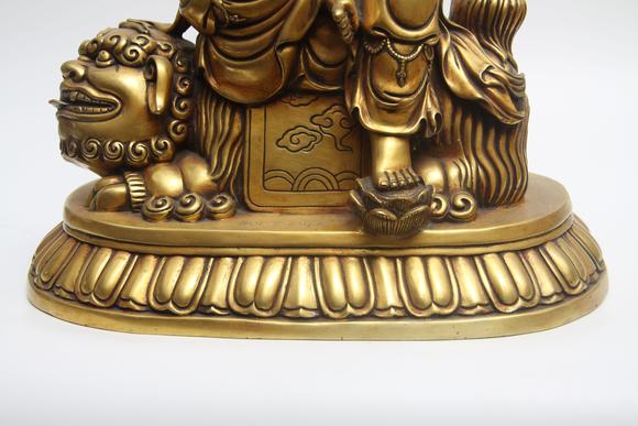 蘭亭古美術(shù)オークション明代  銅鎏金文殊菩薩