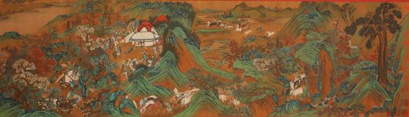 蘭亭古美術(shù)オークション趙雍 元 靼韃狩獵圖傅世珍品寶卷 絹本