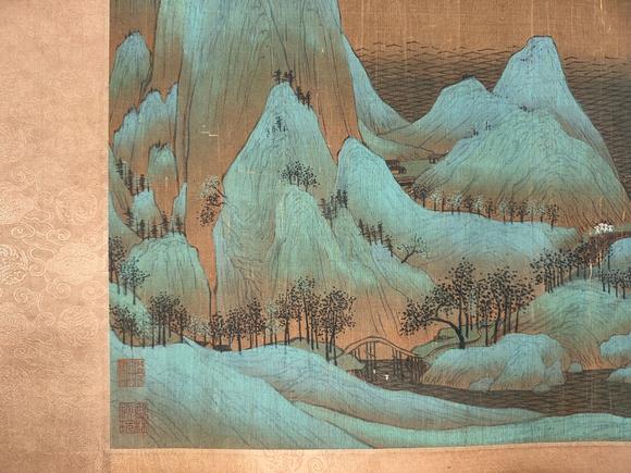 蘭亭古美術(shù)オークション唐寅 千里江山圖手卷 手卷絹本設(shè)色