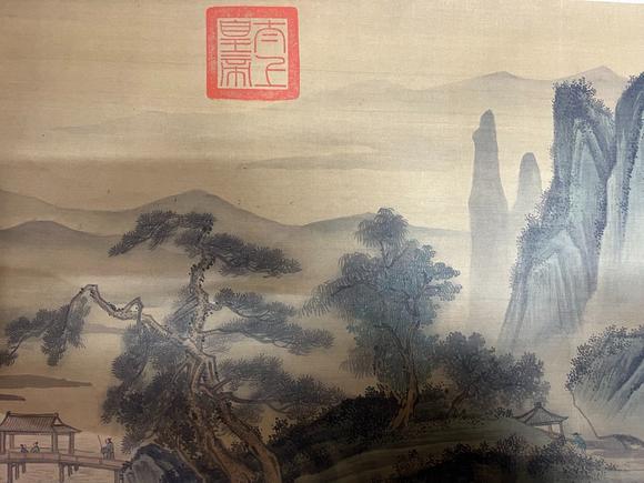 蘭亭古美術(shù)オークション唐寅 溪山積筆圖 立軸絹本設(shè)色