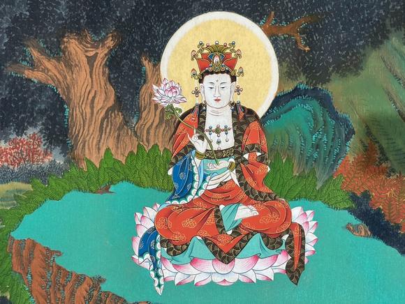 蘭亭古美術(shù)オークション張大千 佛像 手卷絹本