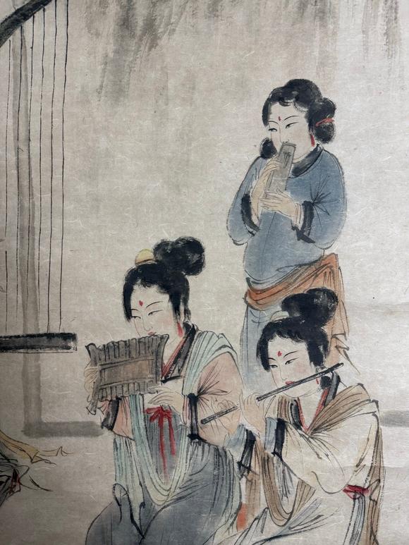 蘭亭古美術(shù)オークション傅抱石 仕女琴棋書畫 四條屏紙本