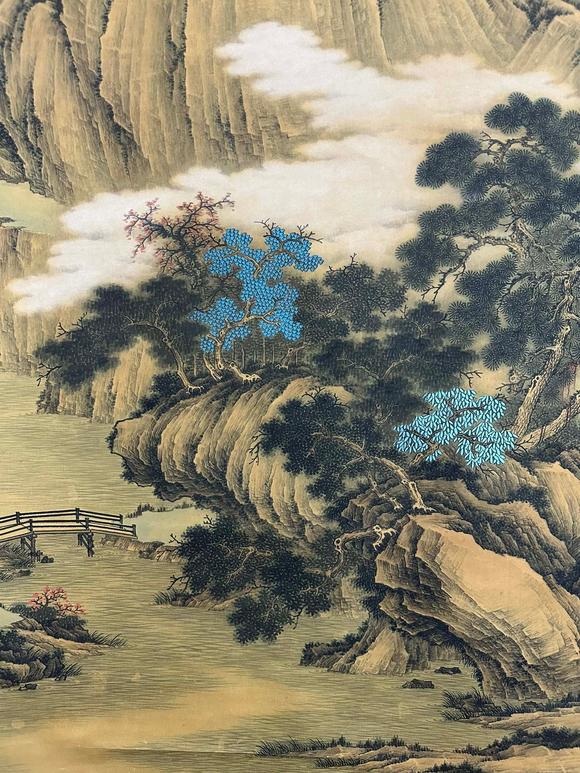 蘭亭古美術オークション唐寅 山水 立軸絹本