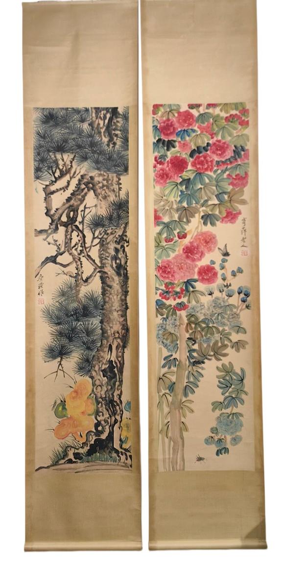 蘭亭古美術(shù)オークション齊白石 繁花 四條屏