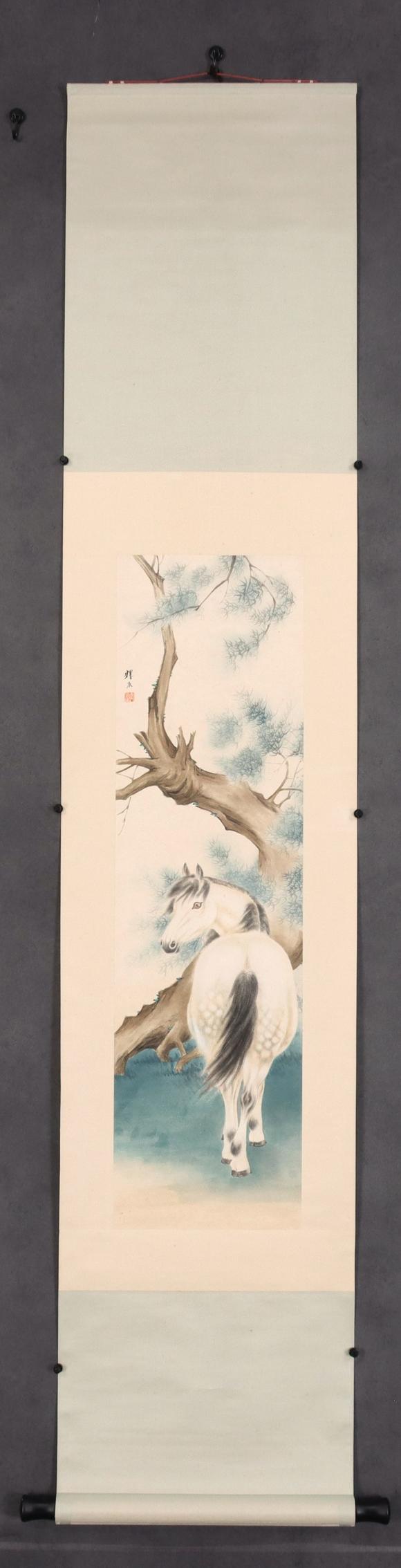 東京共成拍賣劉奎齡 松樹白馬圖