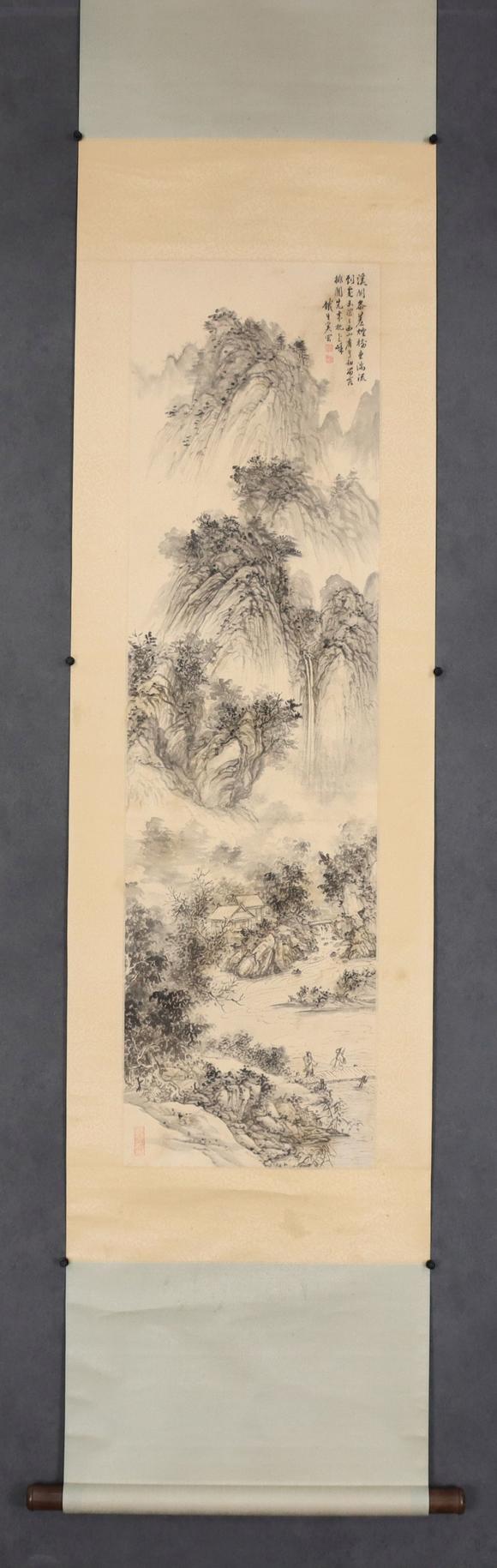 東京共成拍賣奚岡 溪山松澗圖