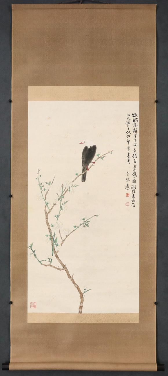 東京共成拍賣張大千 樓枝聽風(fēng)
