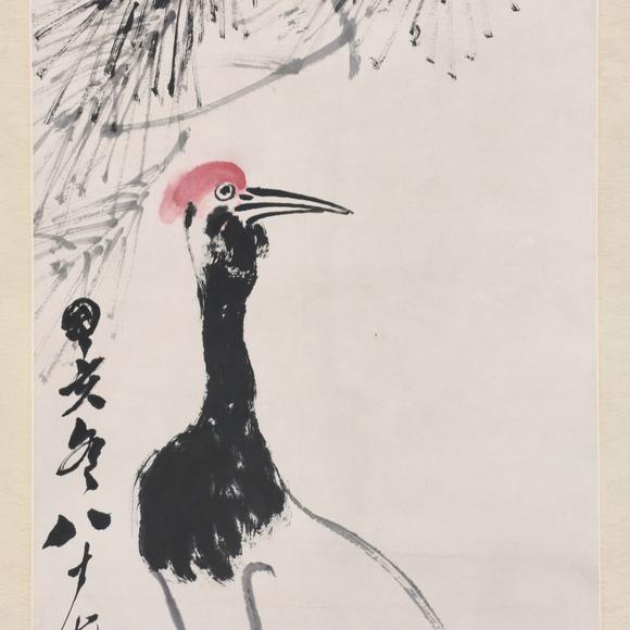 東京共成拍賣(mài)齊白石 鶴壽圖