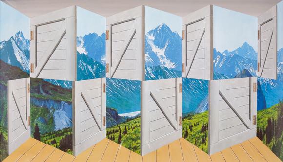 Duke's Auctions Lot 528 *  PATRICK HUGHES (B.1939) 'Indoors'
