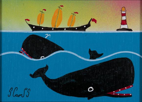 Duke's Auctions Lot 531 *  STEPHEN CAMPS (B.1957) Cheerful whales playing