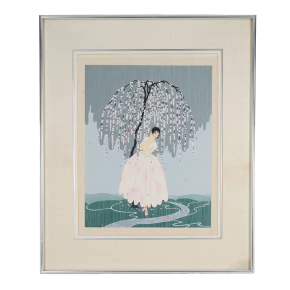 Chiswick AuctionsErte (Romain de Tirtoff) (Russian/French 1892-1990) 'Blossom Umbrella' print, edition 58/300, framed