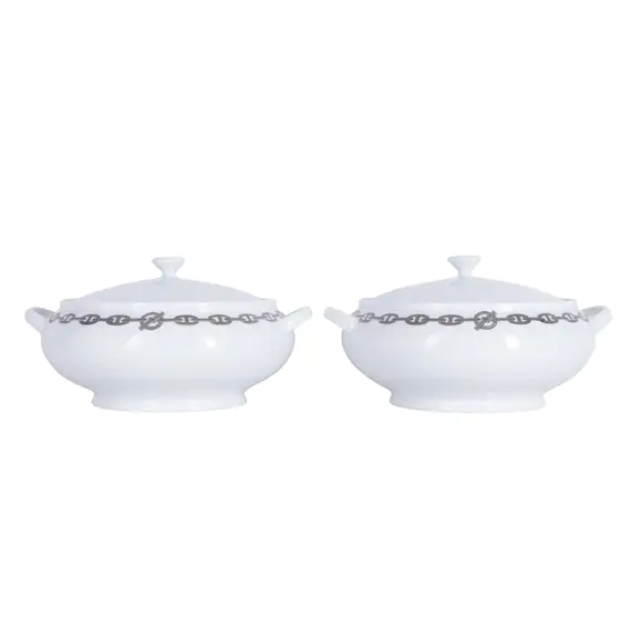 Chiswick AuctionsPhilippe Mouquet for Hermes, Paris A extensive 81 piece Hermes Porcelain Chaine D'Ancre Set dinner