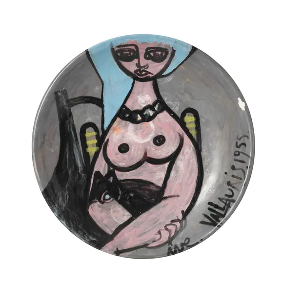 Chiswick AuctionsVallauris Pottery Plate decorated with stylised nude female