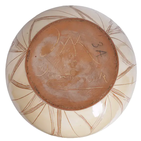 Chiswick AuctionsHerman A. Kahler, Danish Very large scraffito 'Leaf' vase