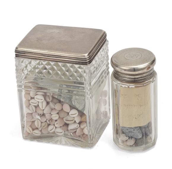 Duke's Auctions Lot 128 A WILLIAM IV SILVER TOPPED CUT GLASS DRESSING TABLE JAR
