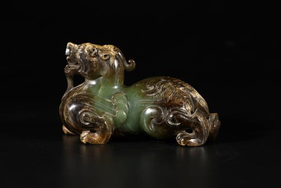 TrésOrs de ParisBixie en jade vert chinois ancien, 2 av. J.-C.–3 s.