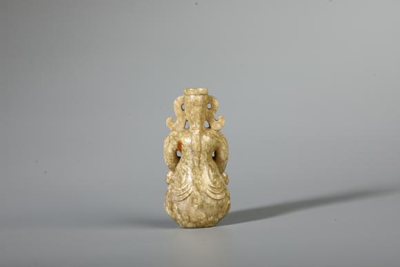 SEAVIEW AUCTIONS PTY LTDA Weathered Jade Standing Human Figure Ornament, China, 5th–3rd BCE