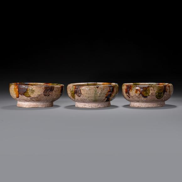 大阪國(guó)際唐 三彩碗托 4點(diǎn)