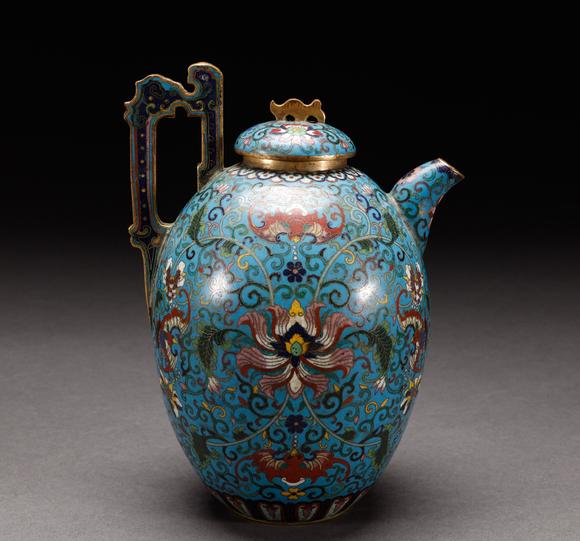 吉本株式會(huì)社清代 銅胎景泰藍(lán)茶具一套